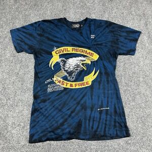 Civil Regime Blue Tie Dye Shirt Anit Everything‎ Size L